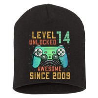 Level 14 Unlocked 14th Birthday 14 Year Old Boy Gifts Gamer Short Acrylic Beanie