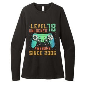 Level 18 Unlocked 18th Birthday 18 Year Old Boy Gifts Gamer Womens CVC Long Sleeve Shirt