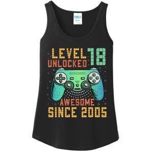 Level 18 Unlocked 18th Birthday 18 Year Old Boy Gifts Gamer Ladies Essential Tank