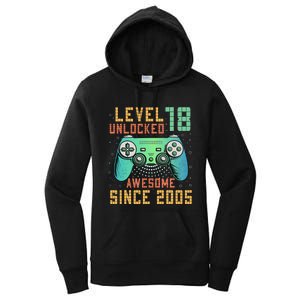 Level 18 Unlocked 18th Birthday 18 Year Old Boy Gifts Gamer Women's Pullover Hoodie