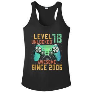 Level 18 Unlocked 18th Birthday 18 Year Old Boy Gifts Gamer Ladies PosiCharge Competitor Racerback Tank