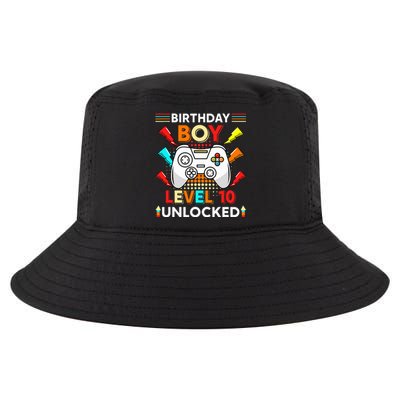 Level 10 Unlocked Video Gamer 10th Birthday Gamer . Cool Comfort Performance Bucket Hat