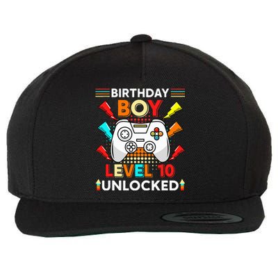 Level 10 Unlocked Video Gamer 10th Birthday Gamer . Wool Snapback Cap