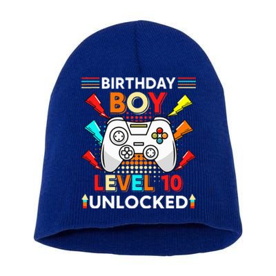 Level 10 Unlocked Video Gamer 10th Birthday Gamer . Short Acrylic Beanie