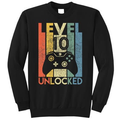 Level 10 Unlocked Funny Video Gamer 10th Birthday Sweatshirt