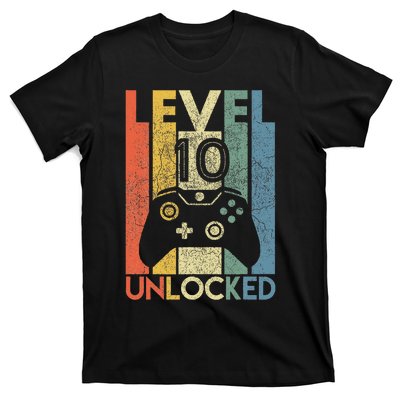 Level 10 Unlocked Funny Video Gamer 10th Birthday T-Shirt