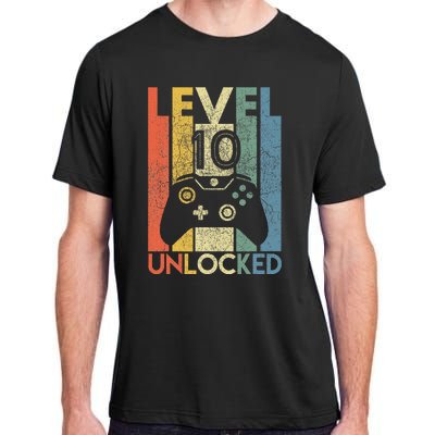 Level 10 Unlocked Funny Video Gamer 10th Birthday Adult ChromaSoft Performance T-Shirt