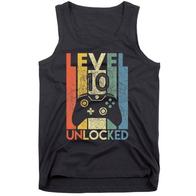 Level 10 Unlocked Funny Video Gamer 10th Birthday Tank Top