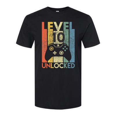 Level 10 Unlocked Funny Video Gamer 10th Birthday Softstyle CVC T-Shirt