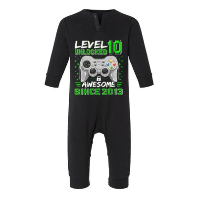 Level 10 Unlocked Awesome 2013 Funny Gamer 10th Birthday Infant Fleece One Piece