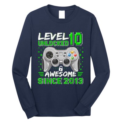 Level 10 Unlocked Awesome 2013 Funny Gamer 10th Birthday Long Sleeve Shirt