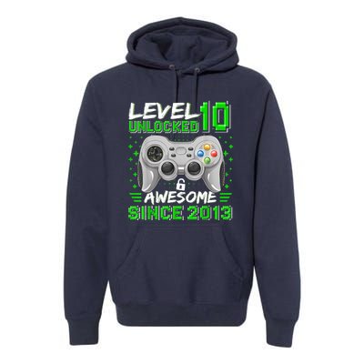 Level 10 Unlocked Awesome 2013 Funny Gamer 10th Birthday Premium Hoodie