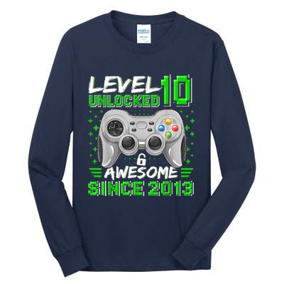 Level 10 Unlocked Awesome 2013 Funny Gamer 10th Birthday Tall Long Sleeve T-Shirt