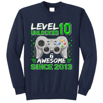 Level 10 Unlocked Awesome 2013 Funny Gamer 10th Birthday Tall Sweatshirt