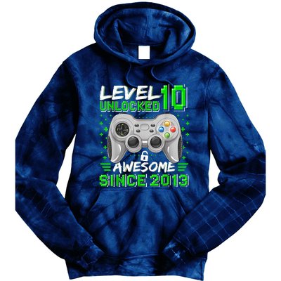 Level 10 Unlocked Awesome 2013 Funny Gamer 10th Birthday Tie Dye Hoodie