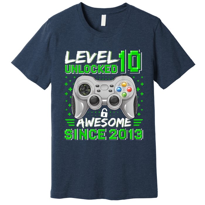 Level 10 Unlocked Awesome 2013 Funny Gamer 10th Birthday Premium T-Shirt