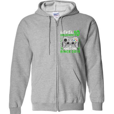 Level 10 Unlocked Awesome 2013 Funny Gamer 10th Birthday Full Zip Hoodie