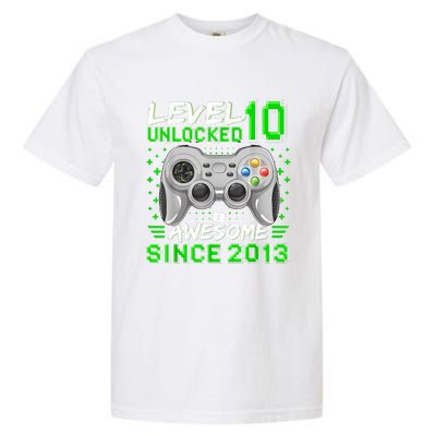 Level 10 Unlocked Awesome 2013 Funny Gamer 10th Birthday Garment-Dyed Heavyweight T-Shirt