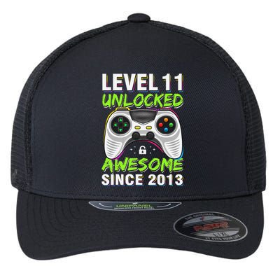 Level 11 Unlocked Awesome Since 2013 11th Birthday Gaming Flexfit Unipanel Trucker Cap