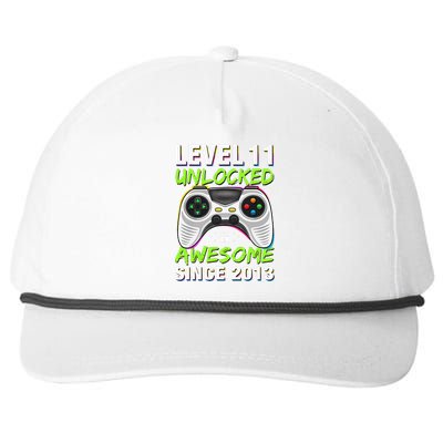 Level 11 Unlocked Awesome Since 2013 11th Birthday Gaming Snapback Five-Panel Rope Hat