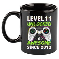 Level 11 Unlocked Awesome Since 2013 11th Birthday Gaming 11oz C Handle Ceramic Mug