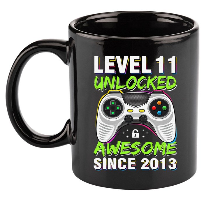 Level 11 Unlocked Awesome Since 2013 11th Birthday Gaming 11oz C Handle Ceramic Mug