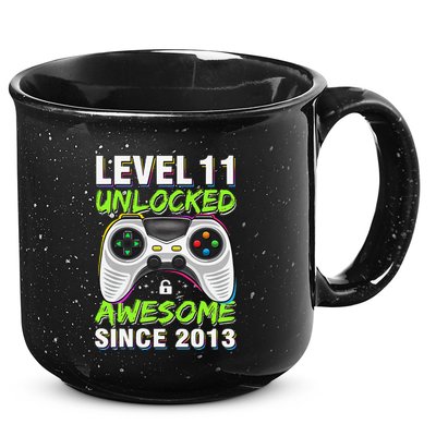 Level 11 Unlocked Awesome Since 2013 11th Birthday Gaming 15oz Campfire Ceramic Mug