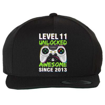 Level 11 Unlocked Awesome Since 2013 11th Birthday Gaming Wool Snapback Cap