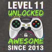 Level 11 Unlocked Awesome Since 2013 11th Birthday Gaming Vector Backpack