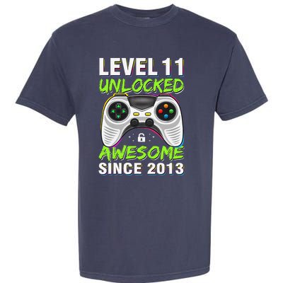 Level 11 Unlocked Awesome Since 2013 11th Birthday Gaming Garment-Dyed Heavyweight T-Shirt