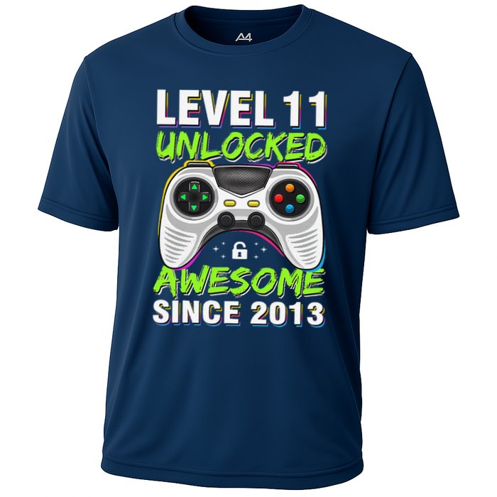 Level 11 Unlocked Awesome Since 2013 11th Birthday Gaming Cooling Performance Crew T-Shirt
