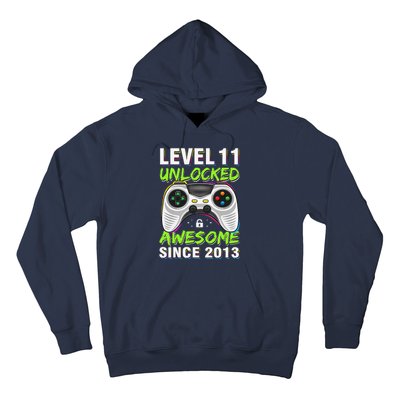 Level 11 Unlocked Awesome Since 2013 11th Birthday Gaming Hoodie