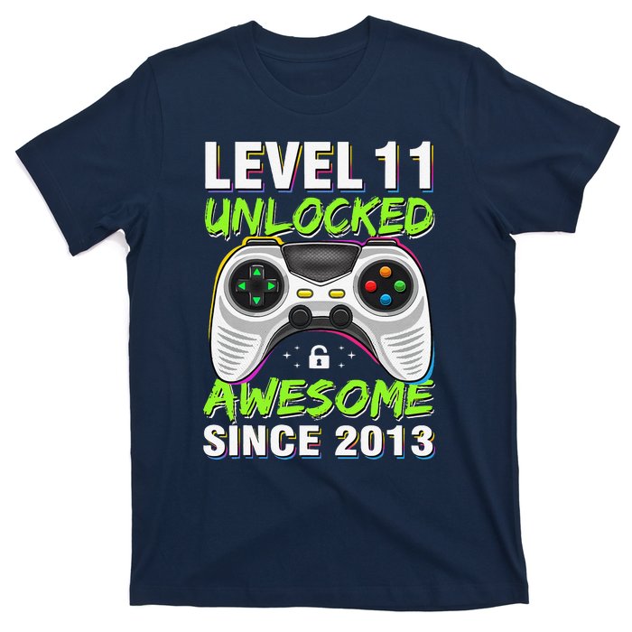 Level 11 Unlocked Awesome Since 2013 11th Birthday Gaming T-Shirt