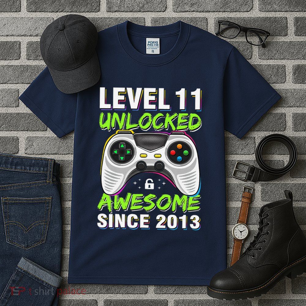 Level 11 Unlocked Awesome Since 2013 11th Birthday Gaming Tall T-Shirt