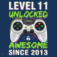 Level 11 Unlocked Awesome Since 2013 11th Birthday Gaming Tall T-Shirt