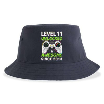 Level 11 Unlocked Awesome Since 2013 11th Birthday Gaming Sustainable Bucket Hat