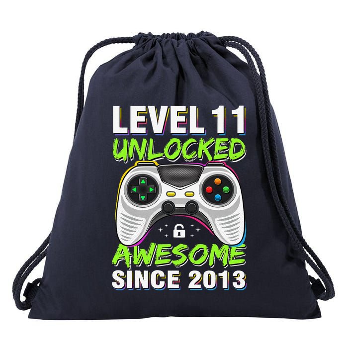 Level 11 Unlocked Awesome Since 2013 11th Birthday Gaming Drawstring Bag
