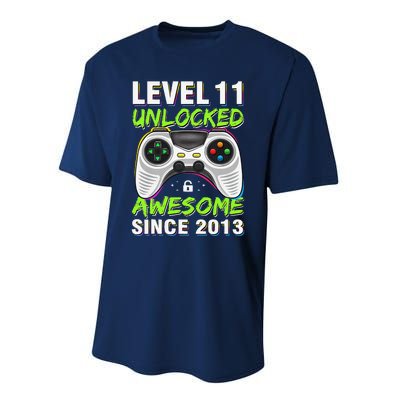 Level 11 Unlocked Awesome Since 2013 11th Birthday Gaming Performance Sprint T-Shirt