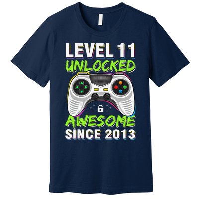 Level 11 Unlocked Awesome Since 2013 11th Birthday Gaming Premium T-Shirt