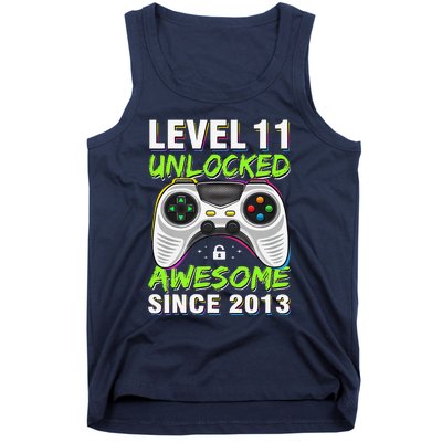 Level 11 Unlocked Awesome Since 2013 11th Birthday Gaming Tank Top