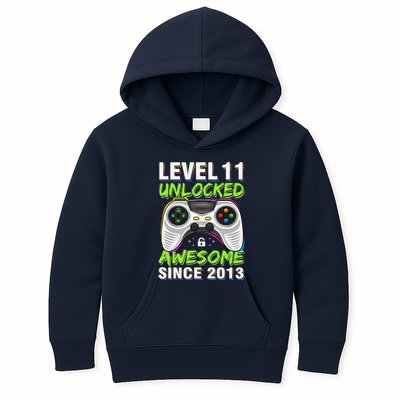 Level 11 Unlocked Awesome Since 2013 11th Birthday Gaming Kids Hoodie