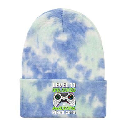 Level 11 Unlocked Awesome Since 2013 11th Birthday Gaming Tie Dye 12in Knit Beanie