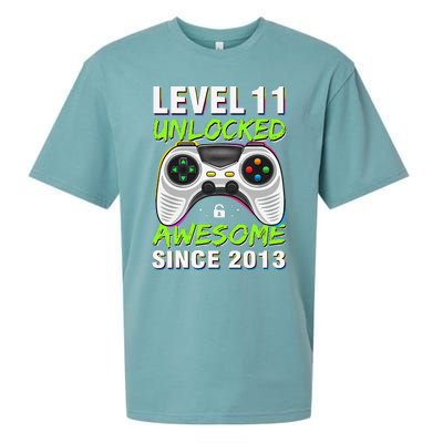 Level 11 Unlocked Awesome Since 2013 11th Birthday Gaming Sueded Cloud Jersey T-Shirt