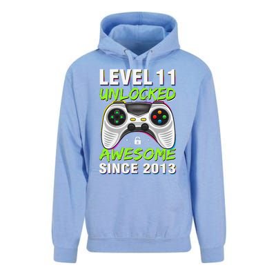 Level 11 Unlocked Awesome Since 2013 11th Birthday Gaming Unisex Surf Hoodie