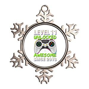 Level 11 Unlocked Awesome Since 2013 11th Birthday Gaming Metallic Star Ornament