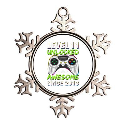 Level 11 Unlocked Awesome Since 2013 11th Birthday Gaming Metallic Star Ornament