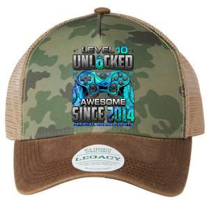 Level 10 Unlocked Awesome Since 2014 10th Birthday Gaming Legacy Tie Dye Trucker Hat