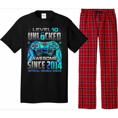 Level 10 Unlocked Awesome Since 2014 10th Birthday Gaming Pajama Set