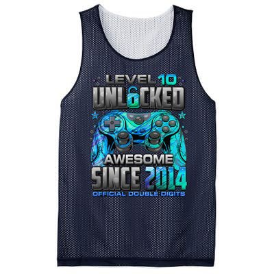 Level 10 Unlocked Awesome Since 2014 10th Birthday Gaming Mesh Reversible Basketball Jersey Tank