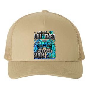 Level 10 Unlocked Awesome Since 2014 10th Birthday Gaming Yupoong Adult 5-Panel Trucker Hat